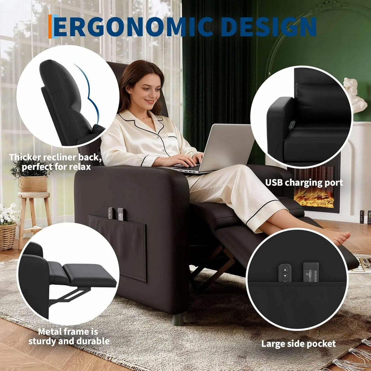 Power Massage Recliner Chair with Heat Function