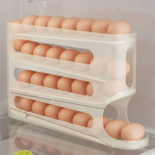 4-Layer Automatic Rolling Egg Storage Rack