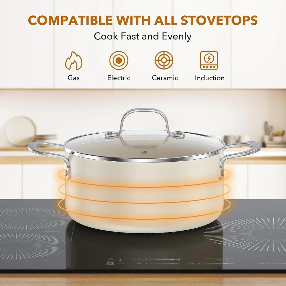 11pcs Ceramic Nonstick Cookware Set Oven Safe