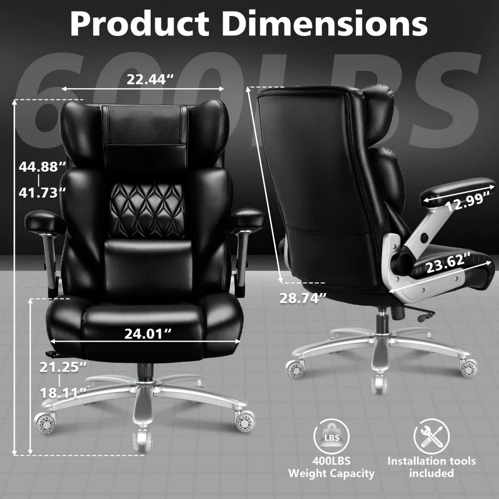 Big Tall 600lb Heated Massage Office Chair