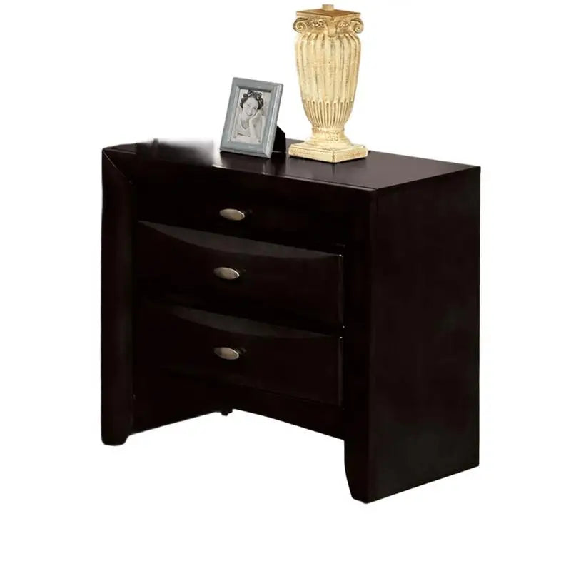 Contemporary King Bed with Nightstands Bookcase