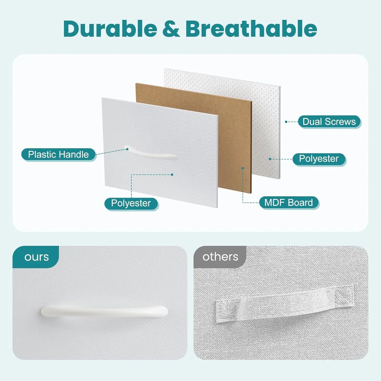 7-Drawer Fabric Dresser Organizer TV Stand