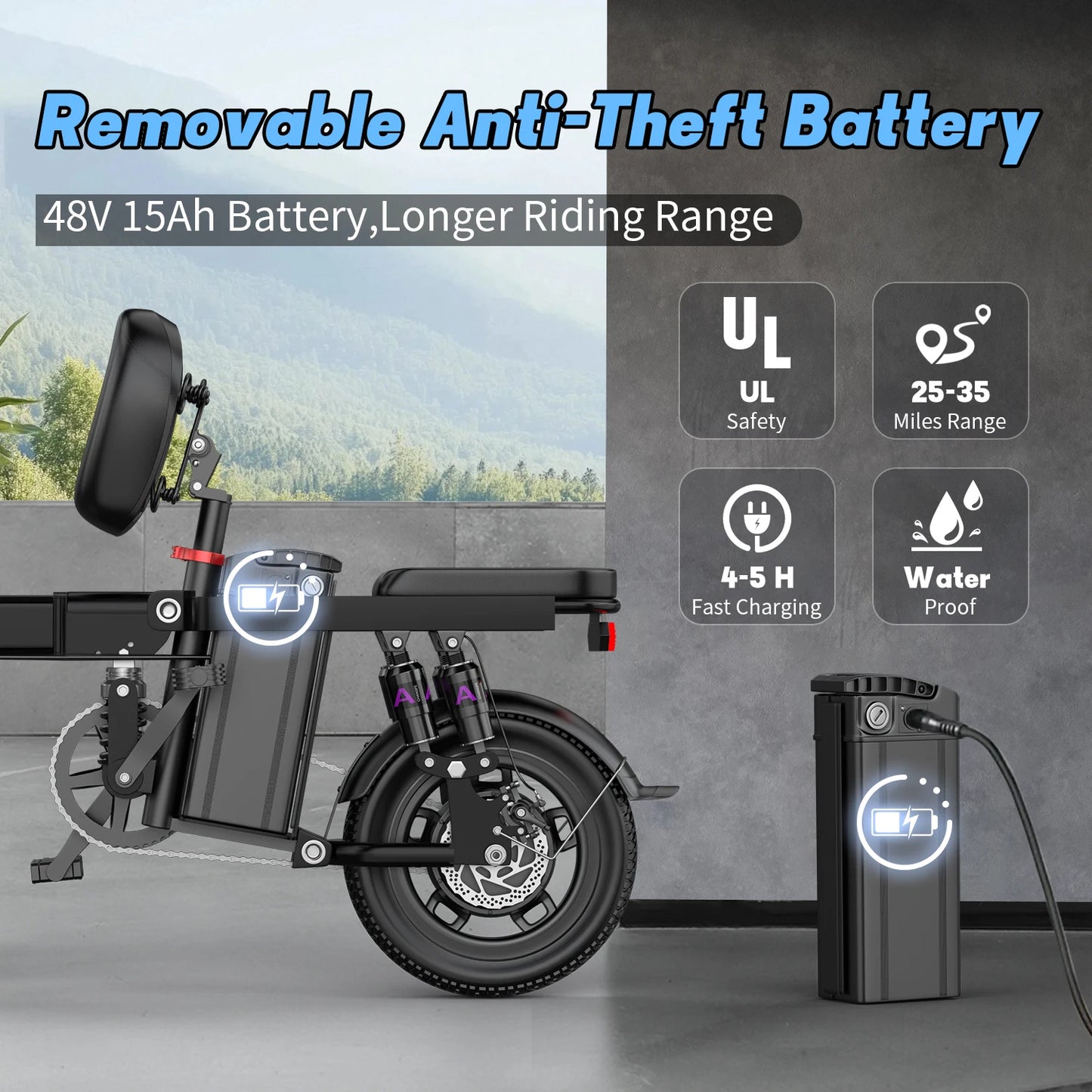 750W Folding Electric Bike Adult Commuter
