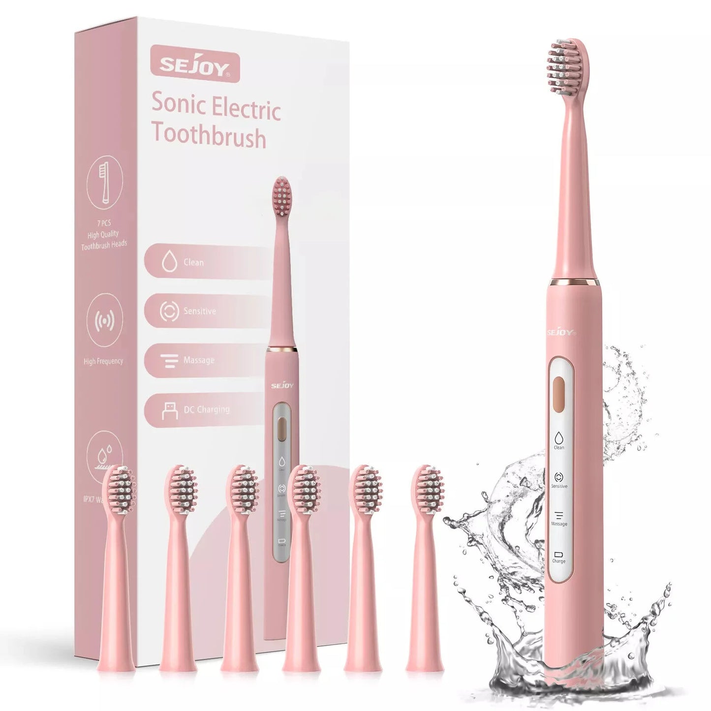 Sonic Electric Toothbrush Rechargeable 3 Modes IPX7