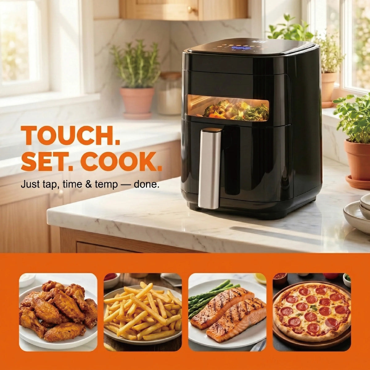 YMS 3.2QT Digital Touchscreen Air Fryer for Apartments & Dorms