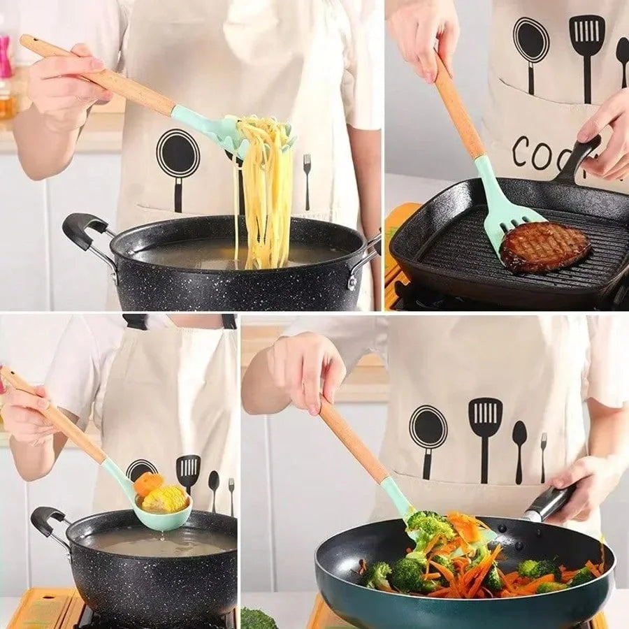 12-Piece Heat Resistant Silicone Kitchen Utensil Set