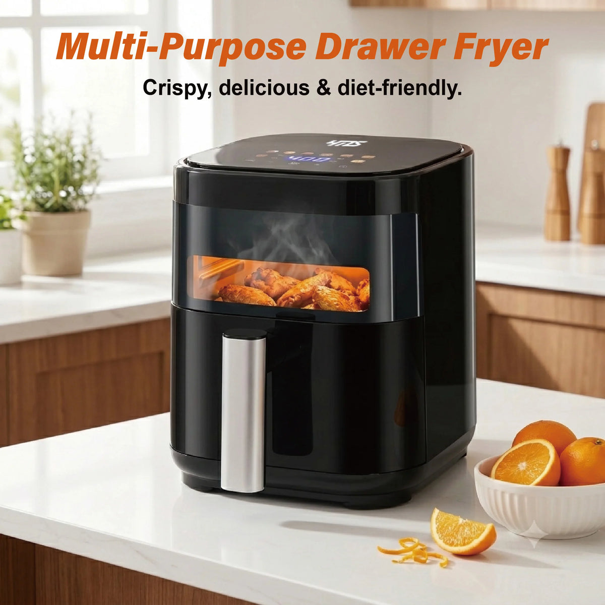YMS 3.2QT Digital Touchscreen Air Fryer for Apartments & Dorms