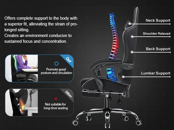 Ergonomic GTPLAYER Gaming Chair with Footrest