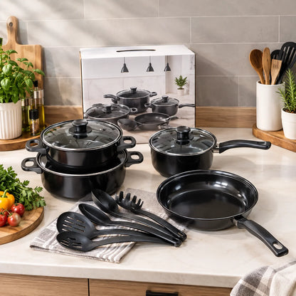 13-Piece Nonstick Cookware Set – Induction-Compatible Pots & Pans with Utensils