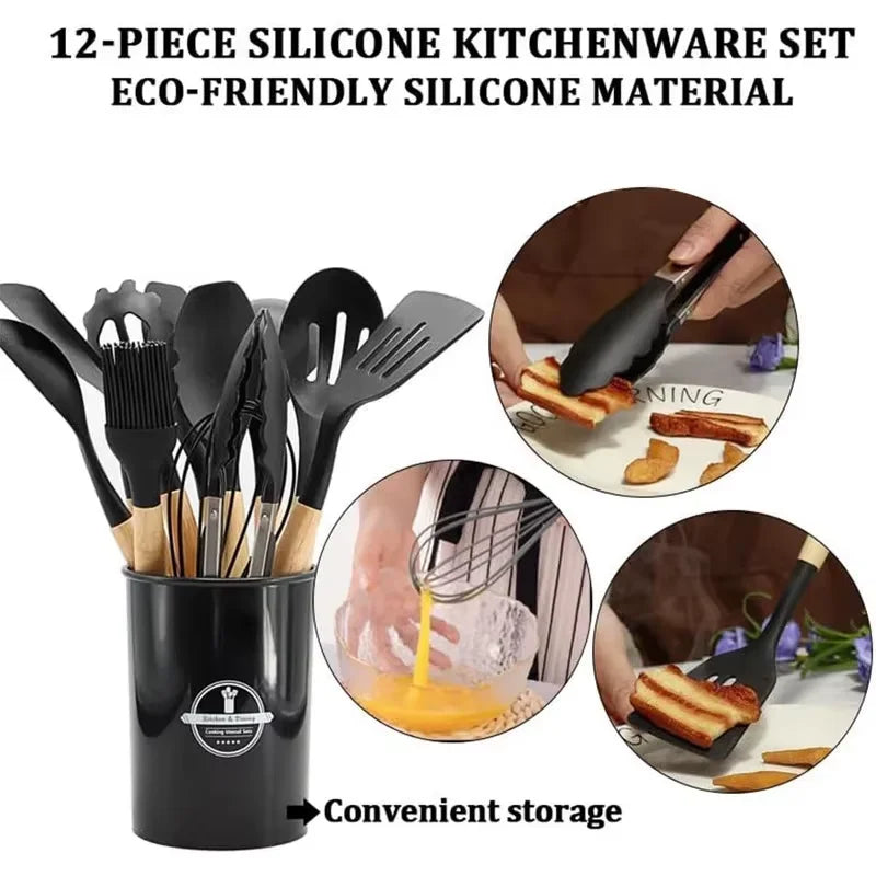 12-Piece Heat Resistant Silicone Kitchen Utensil Set