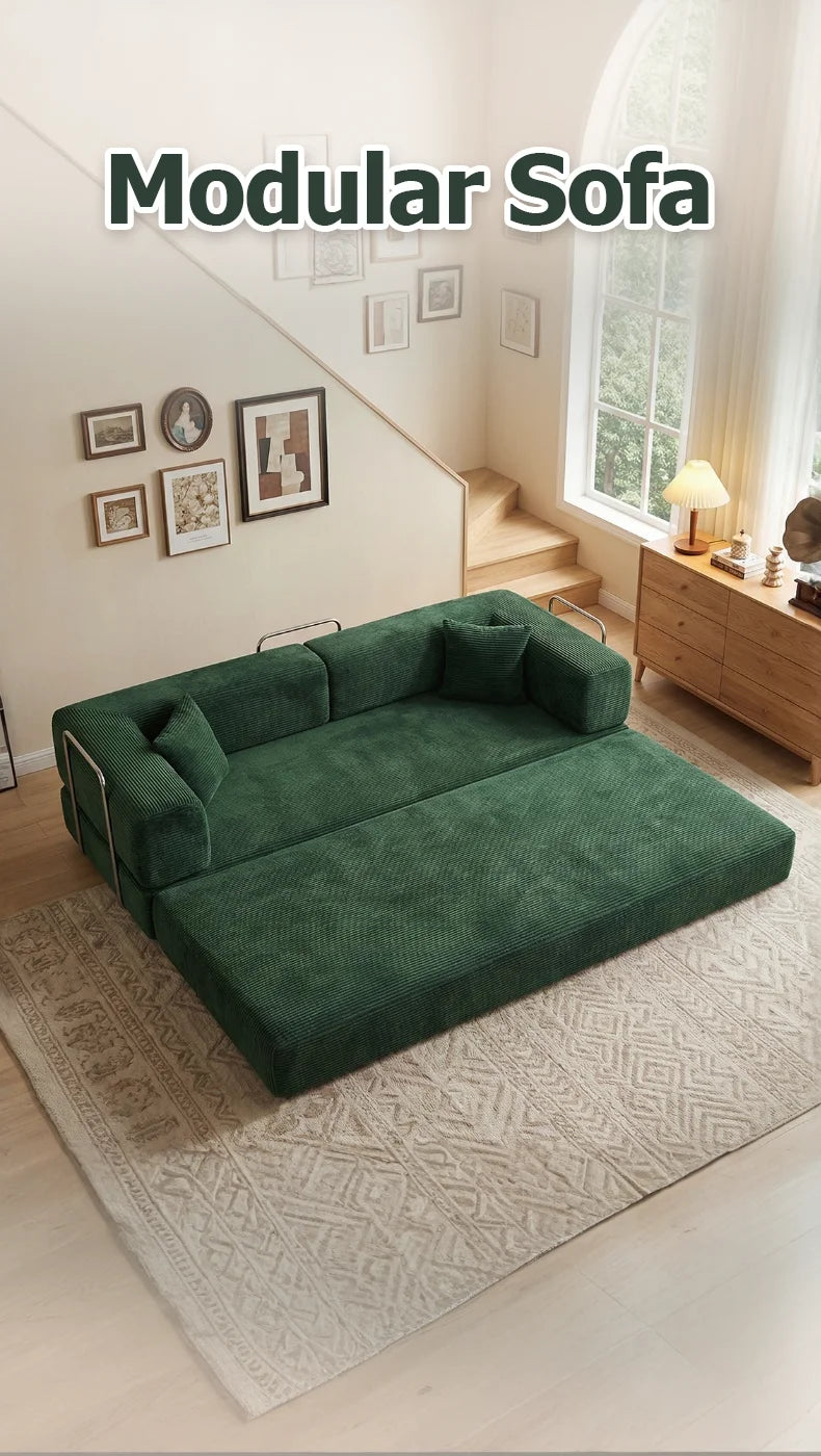 4-in-1 Queen Corduroy Futon Sofa Bed