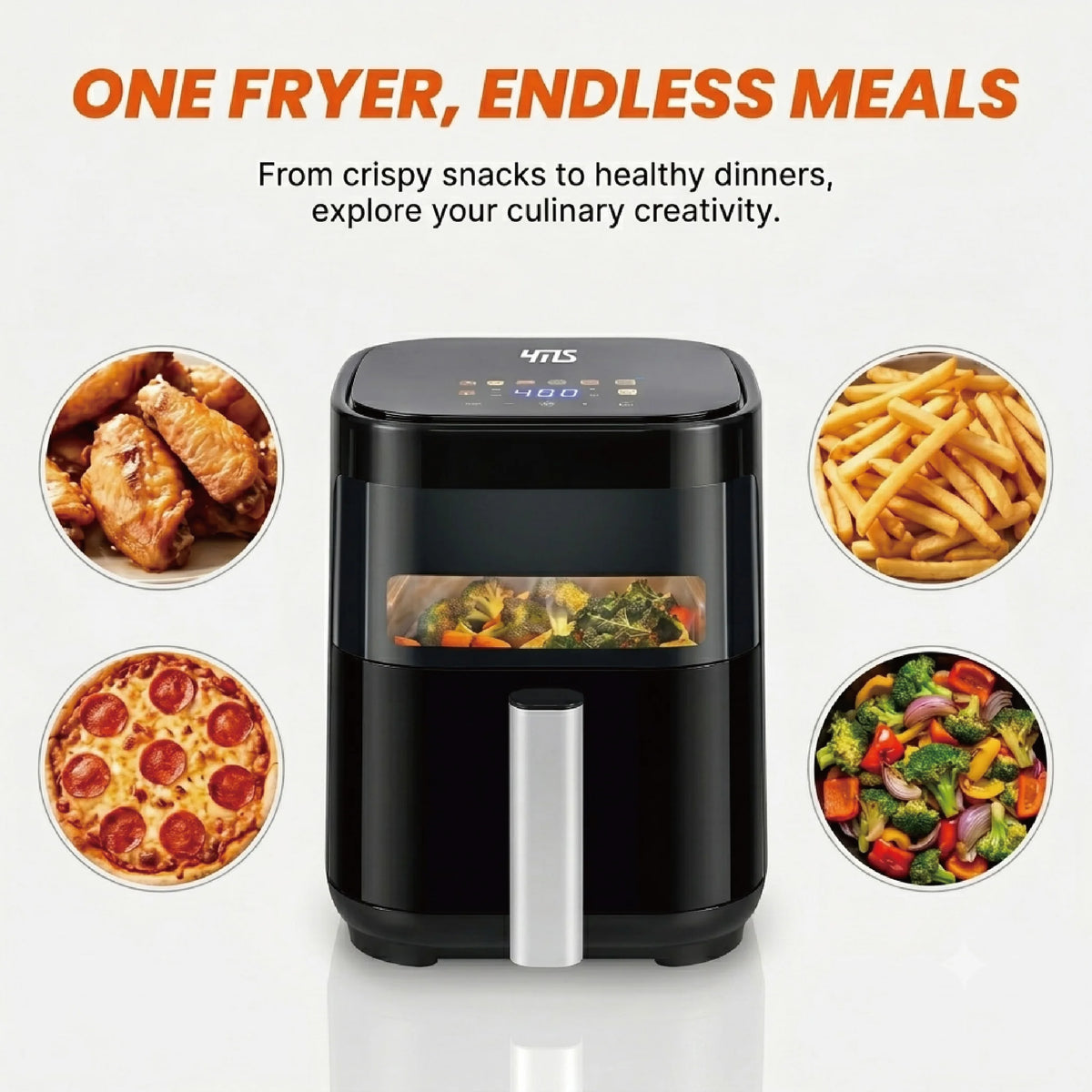 YMS 3.2QT Digital Touchscreen Air Fryer for Apartments & Dorms