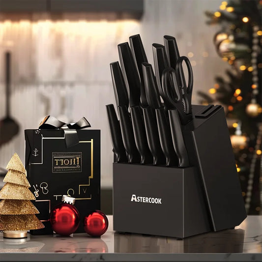 15-Piece Stainless Steel Knife Block Set