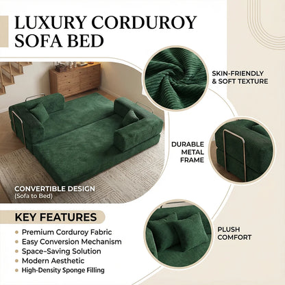 4-in-1 Queen Corduroy Futon Sofa Bed
