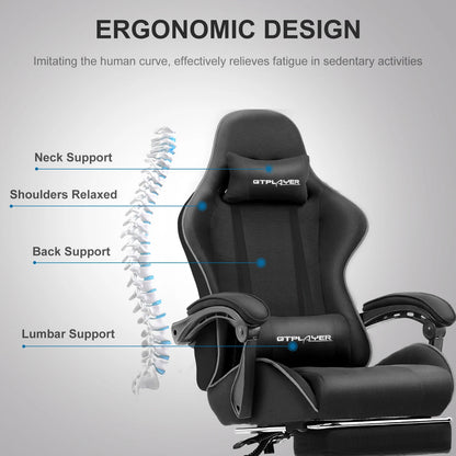 Ergonomic GTPLAYER Gaming Chair with Footrest