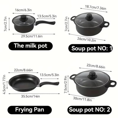 13-Piece Nonstick Cookware Set – Induction-Compatible Pots & Pans with Utensils