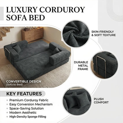 4-in-1 Queen Corduroy Futon Sofa Bed