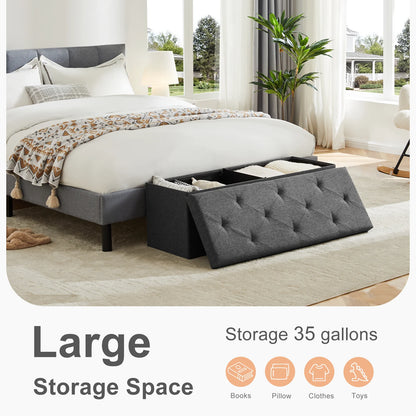 Heavy Duty Folding Storage Ottoman Bench