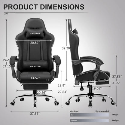 Ergonomic GTPLAYER Gaming Chair with Footrest