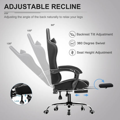 Ergonomic GTPLAYER Gaming Chair with Footrest