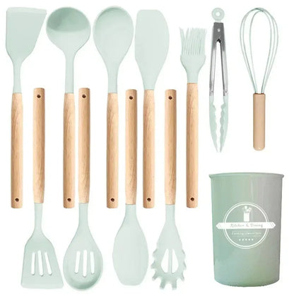 12-Piece Heat Resistant Silicone Kitchen Utensil Set