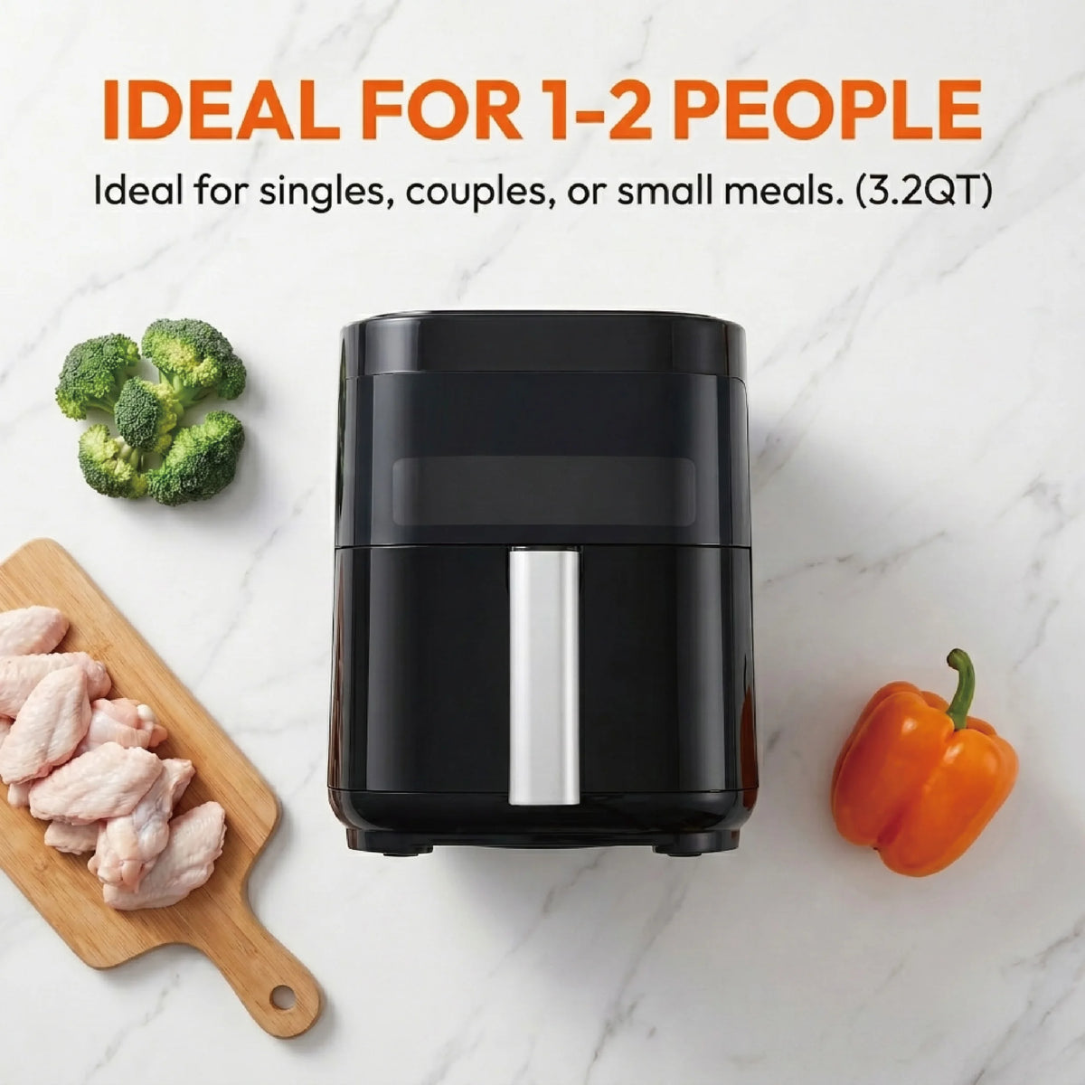 YMS 3.2QT Digital Touchscreen Air Fryer for Apartments & Dorms