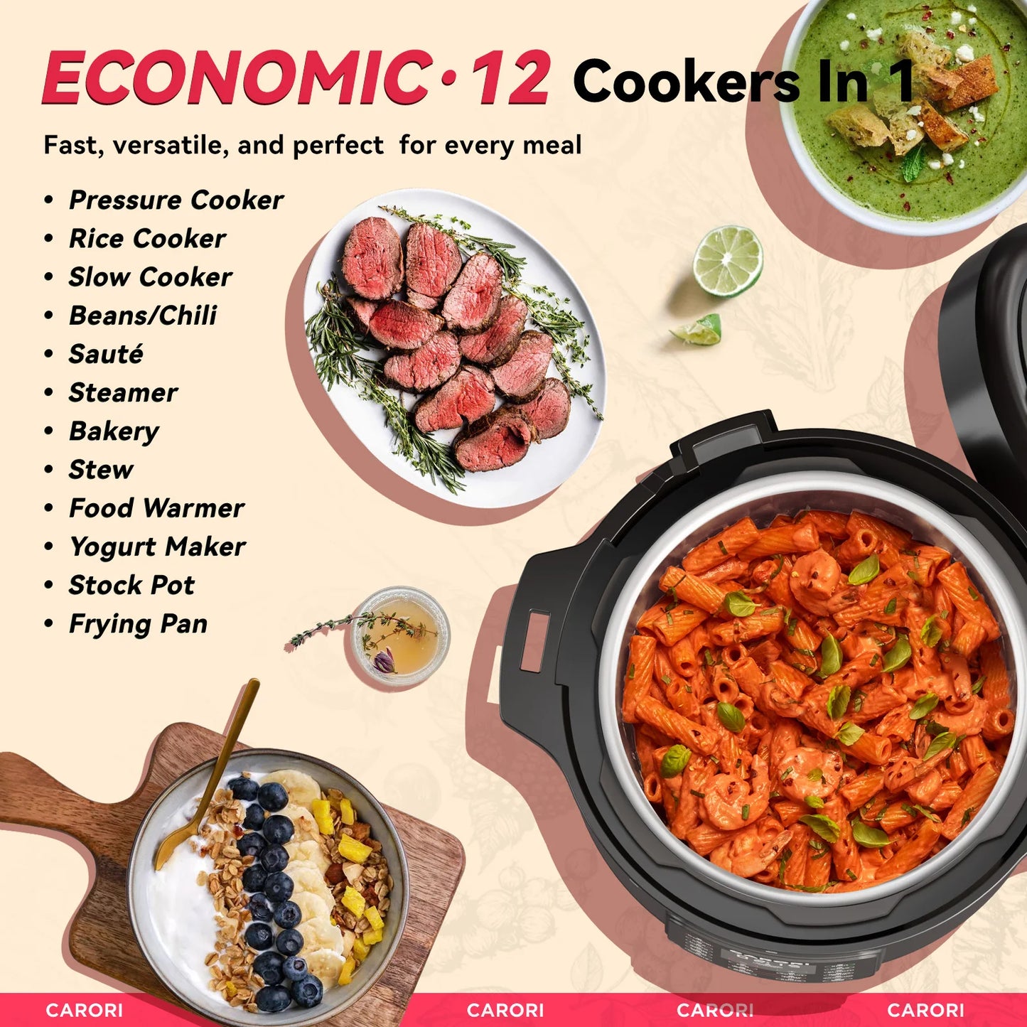 1200W 12-in-1 Electric Pressure Cooker