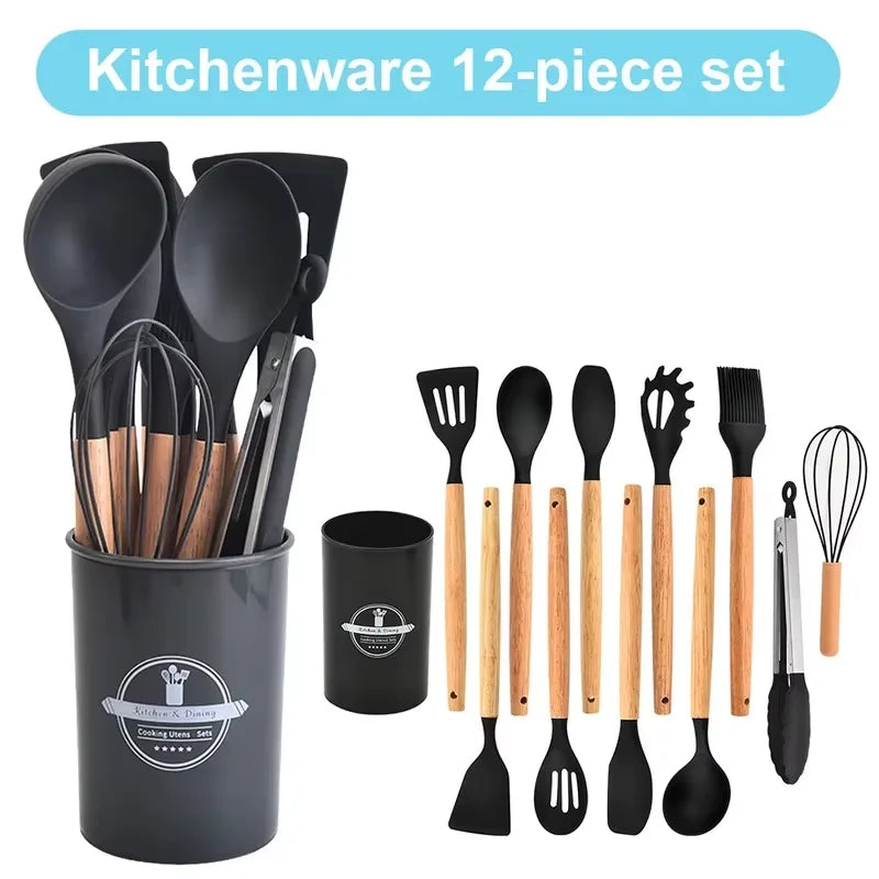 12-Piece Heat Resistant Silicone Kitchen Utensil Set