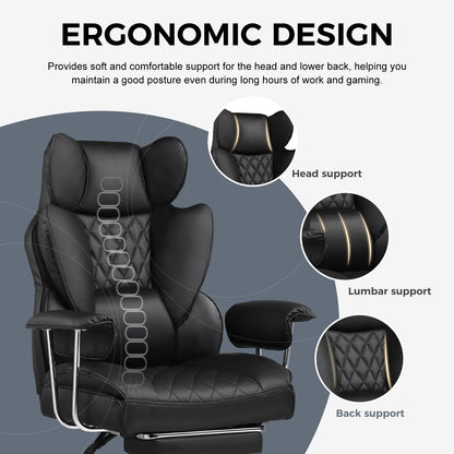 Big Tall Gaming Chair Ergonomic Office Footrest