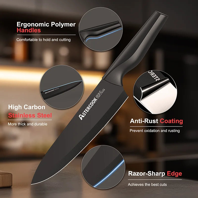 15-Piece Stainless Steel Knife Block Set