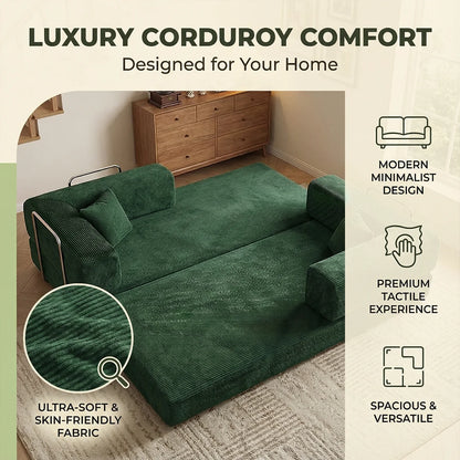 4-in-1 Queen Corduroy Futon Sofa Bed