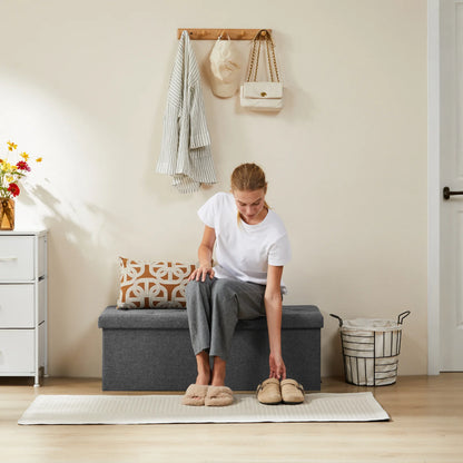 Heavy Duty Folding Storage Ottoman Bench