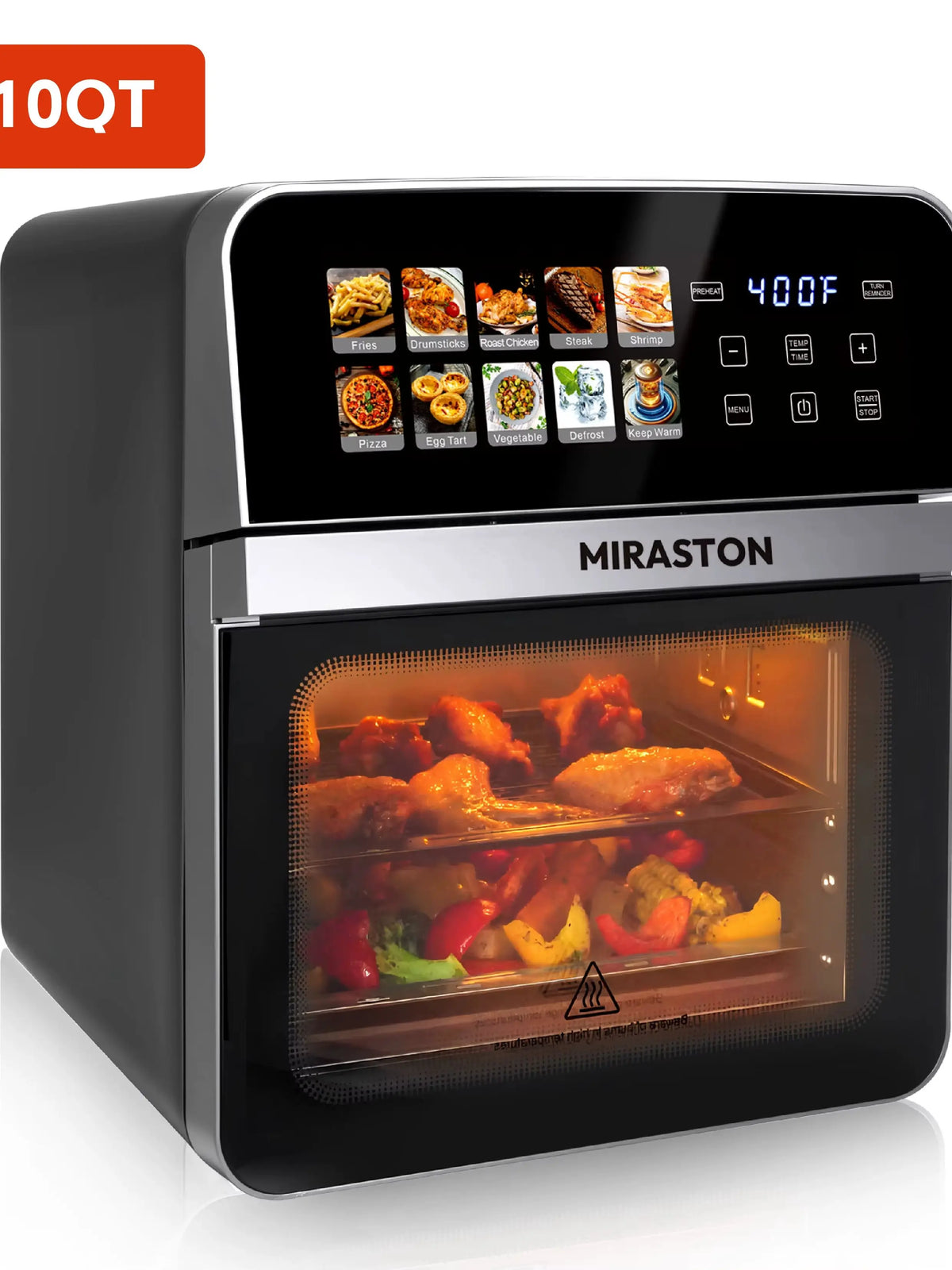 10QT Digital Air Fryer Toaster Oven Combo with 10 Presets