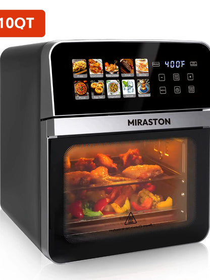 10QT Digital Air Fryer Toaster Oven Combo with 10 Presets