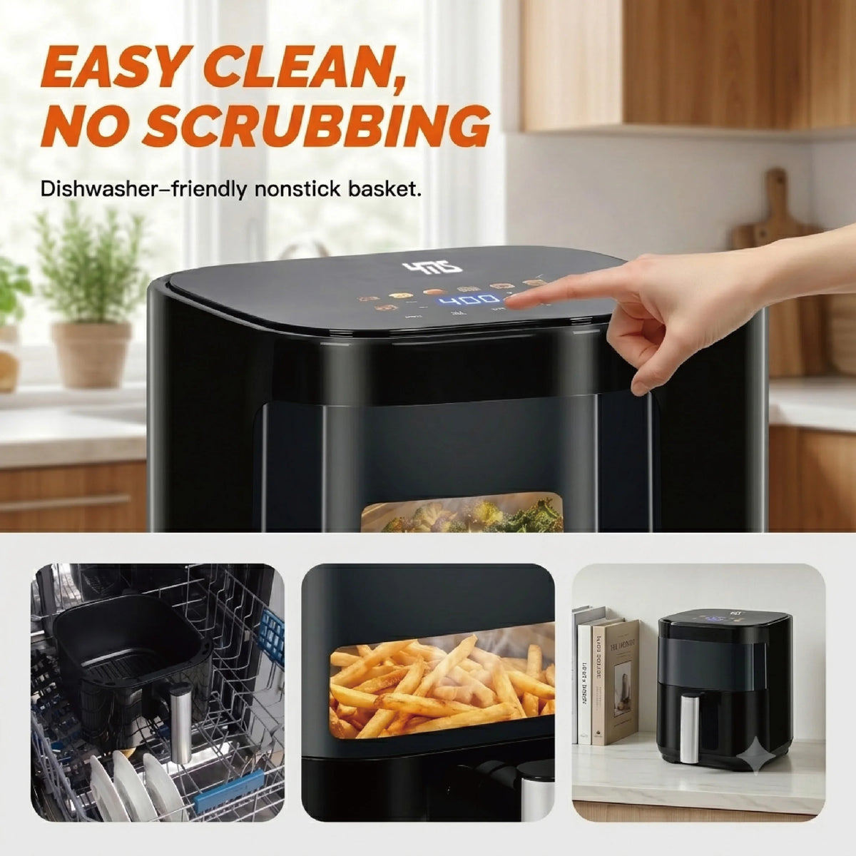 YMS 3.2QT Digital Touchscreen Air Fryer for Apartments & Dorms