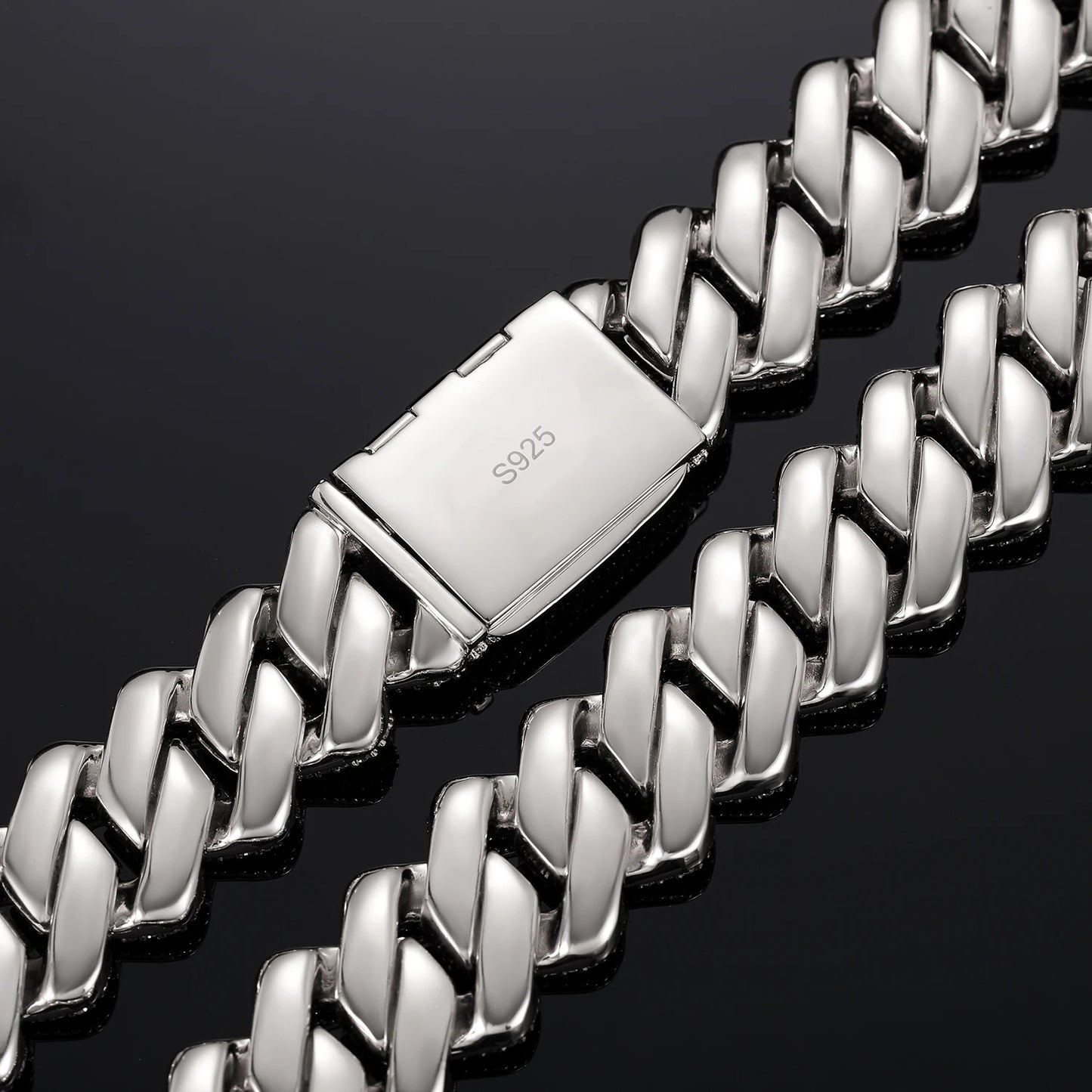 Men's 20mm 3-Row Iced Out Cuban Link Chain | 925 Sterling Silver Hip Hop Jewelry | High Quality AAA+ Cubic Zirconia