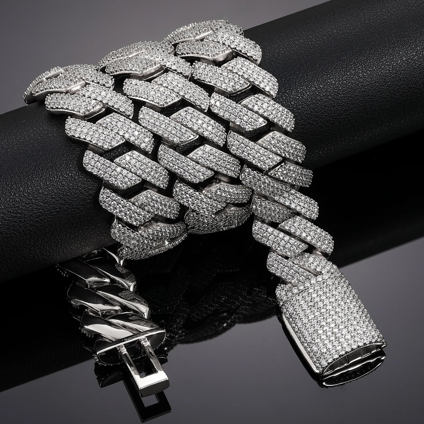 Men's 20mm 3-Row Iced Out Cuban Link Chain | 925 Sterling Silver Hip Hop Jewelry | High Quality AAA+ Cubic Zirconia