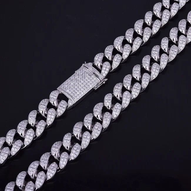 Men's Iced Out Bubble Letter Miami Cuban Link Chain | 18K Gold Plated Hip Hop Choker | Custom Initial Bling Jewelry
