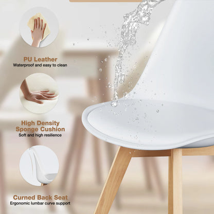 Modern PU Leather Dining Chairs Set of 4