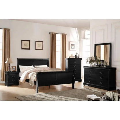 Black 2-Piece King Bedroom Set Modern