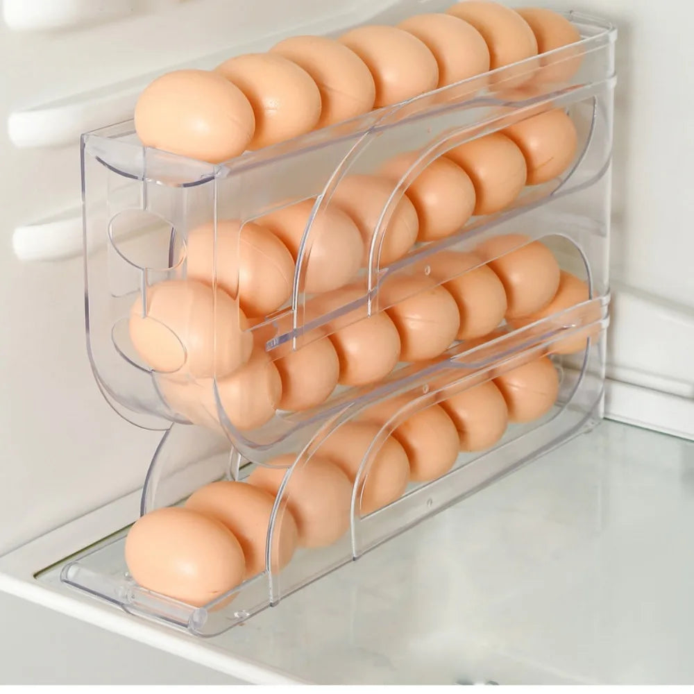 Automatic Rolling Egg Holder Storage Rack