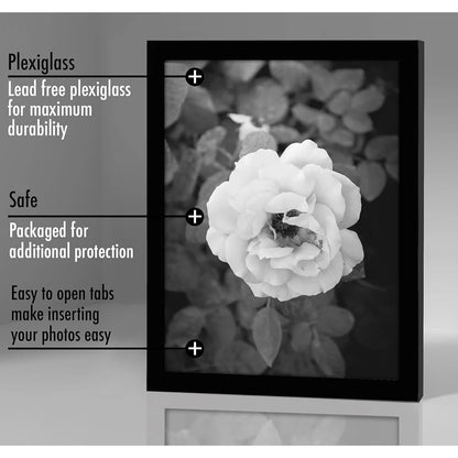 5pc Black 6x8 Modern Picture Frame Set