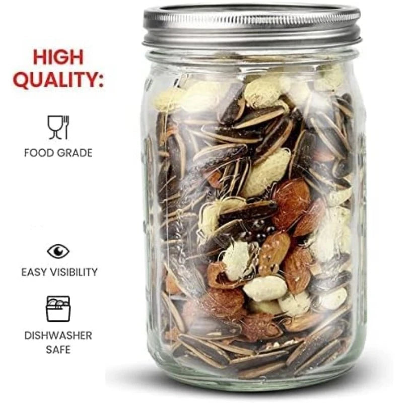 12-Pack 32oz Wide Mouth Mason Jars