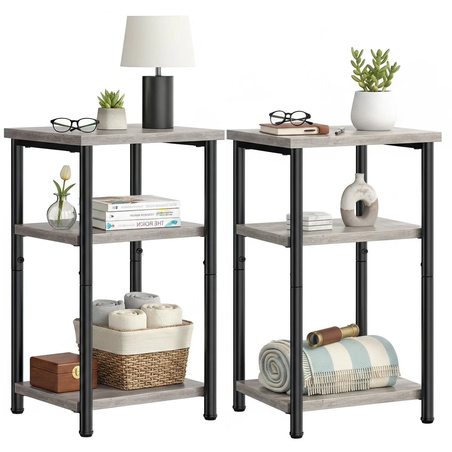 MCQ 3 Tier End Table Set of 2