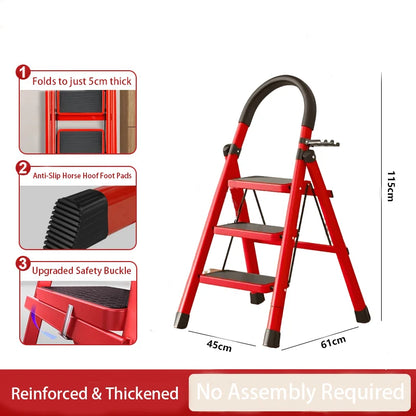 Foldable Step Ladder with Built In Tool Holder