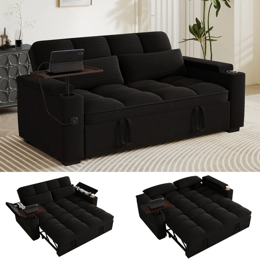 Convertible Sofa Bed Swivel Side Table