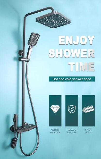 Luxury Gold Piano Rainfall Shower System