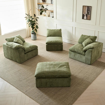 Modern Cloud Chenille Fabric Sectional Sofa