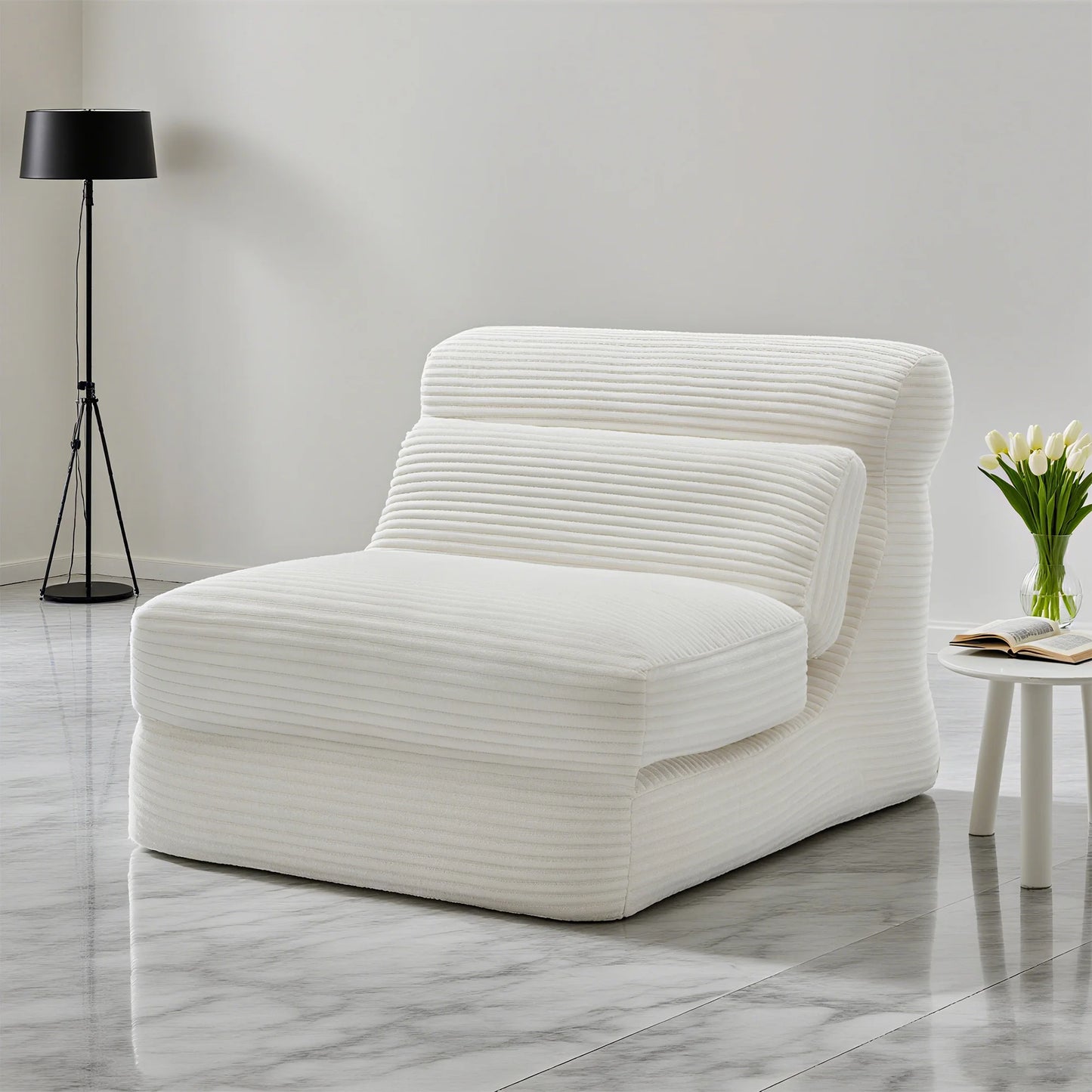 Modern Corduroy Ergonomic Convertible Sleeper Chair