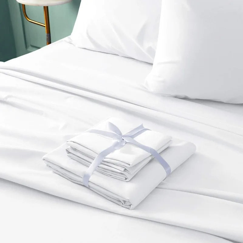 6-Piece King White Luxury Bed Sheets
